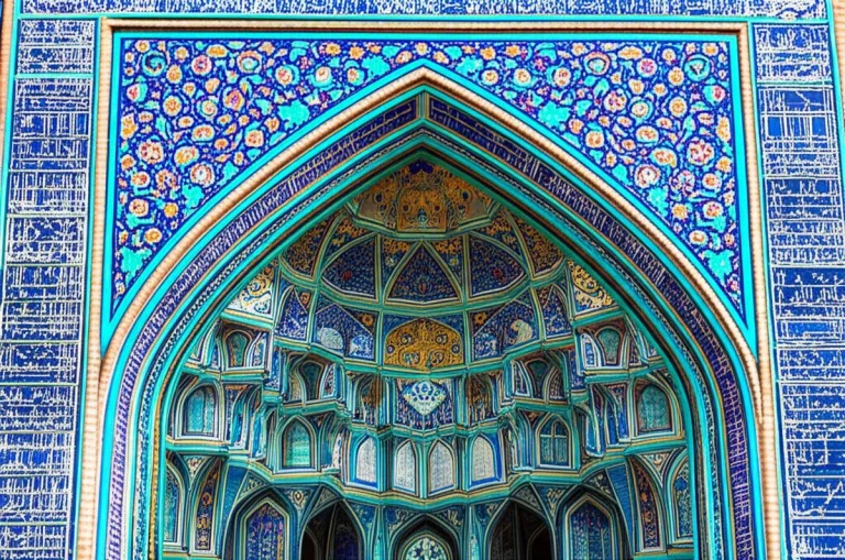 کاشی کاری های رنگارنگ سردر باغ ملی | کشف زیبایی و تاریخ